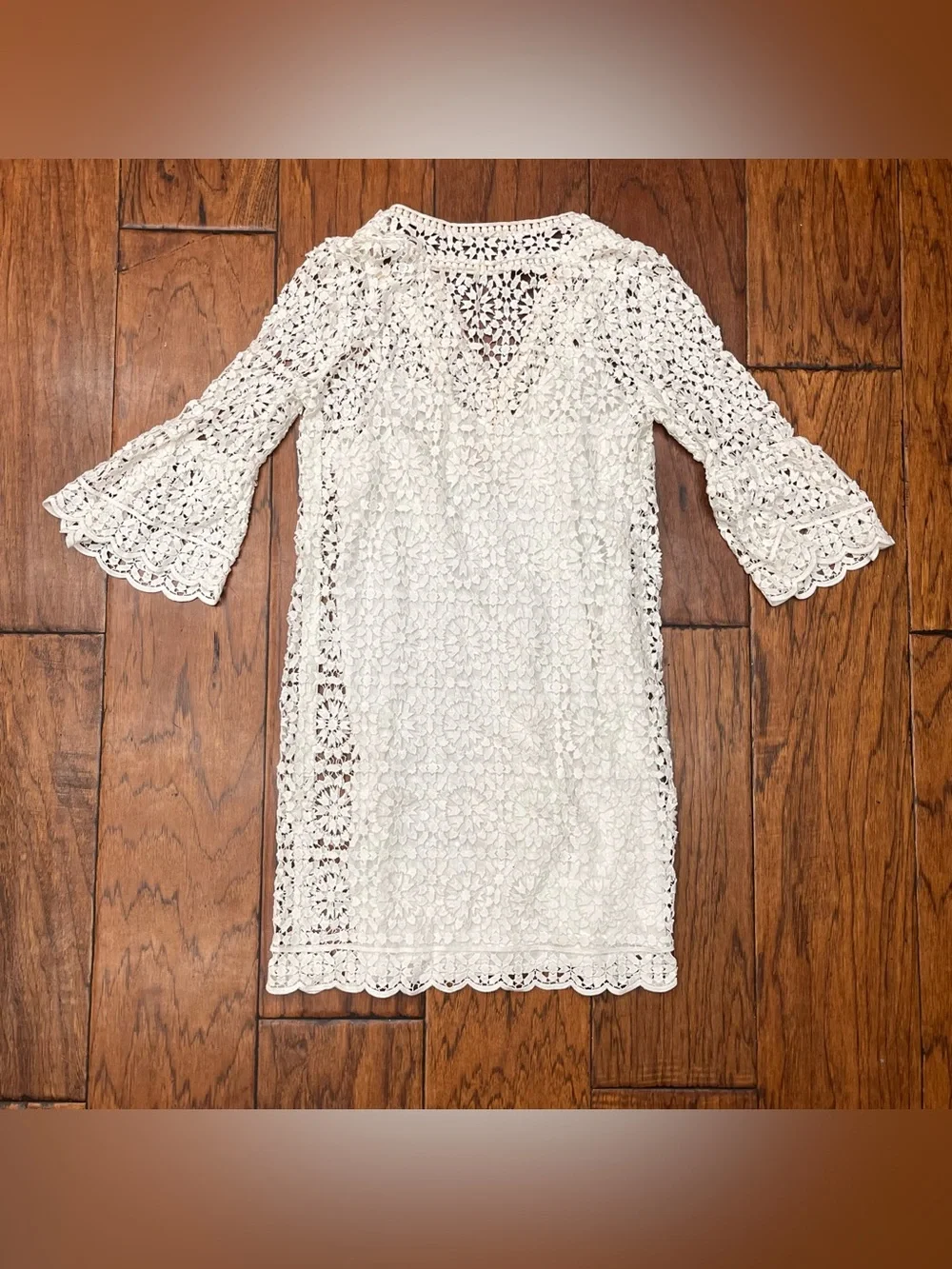 Kate spade new York California dreaming crochet lace bell sleeve dress